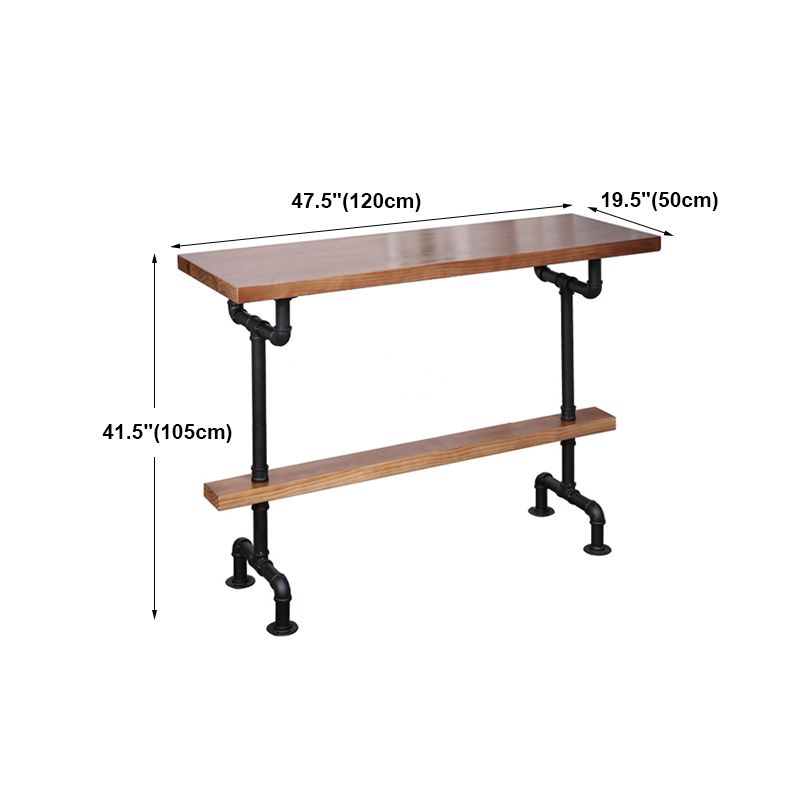 Modern Rectangle Bar Dining Table Wood Bar Height Table with Tube-Shaped Base Clearhalo 'Bar Furniture' 'Bar Tables' 'bar_tables' 'furn' 'furn_bar_tables' 'Furniture' 'furniture_bar_tables' 'Kitchen & Dining Furniture' 'kitchen&dining_furn' 'kitchen' 1200x1200_b967b223-2172-4c56-8563-bbcad7a1e316