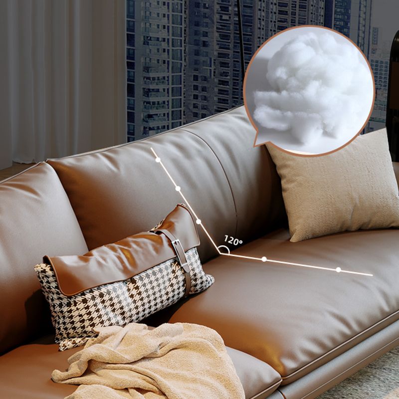 Canapé en cuir authentique marron