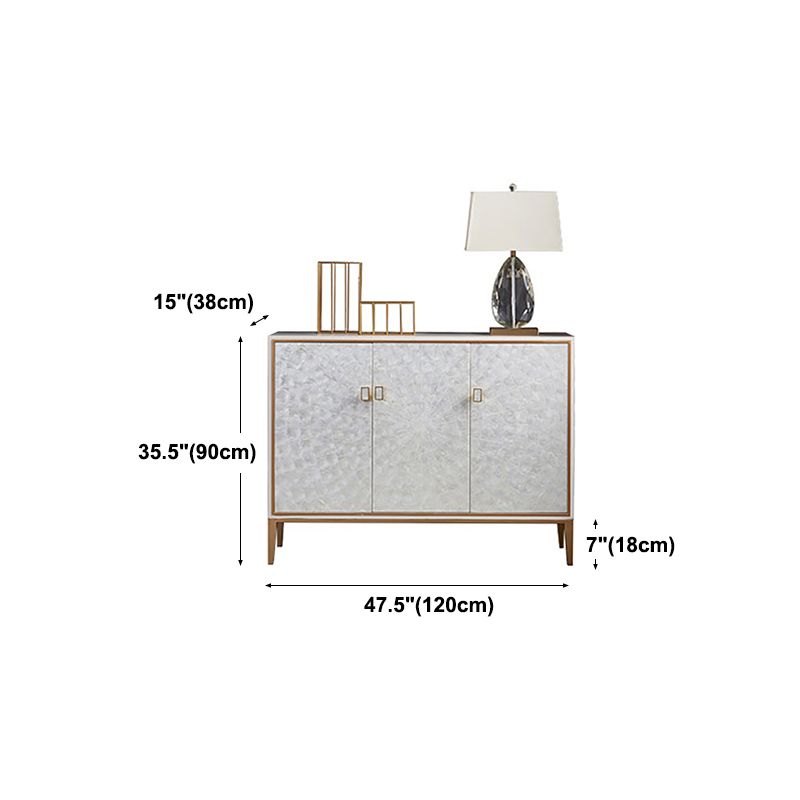 Modern Living Room Buffet Wood and Metal Sideboard Buffet in White Clearhalo 'buffet_sideboard' 'Buffets & Sideboards' 'furn' 'furn_buffet_sideboard' 'Furniture' 'Kitchen & Dining Furniture' 1200x1200_b9697d3c-50cf-47e6-a92d-1d146f66398f