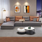 Modernism Faux Leather 3/4-seat Sectional Flared Arm Sectional