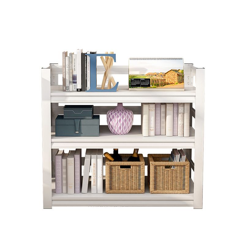 Modern Style Bookshelf 3-shelf Open Back Metal Bookcase for Home