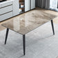 Stone Rectangle Dining Table Modern Metal Black Frame Tripod Dining Table Clearhalo ' dining_table' 'Dining Tables & Seating' 'Dining Tables' 'furn' 'furn_dining_table' 'Furniture' 'furniture_dining_table' 'Kitchen & Dining Furniture' 'kitchen&dining_furn' 'kitchen' 'kitchen_dining_table' 1200x1200_b96c014f-dc54-481d-a33f-3a67d67e03b0