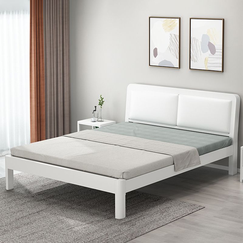 Modern Iron Wire-Grid Bed Frame 36.6" H Black & White Panel Bed with Headboard Clearhalo 'Bedroom Furniture' 'Beds' 'furn' 'furn_beds' 'Furniture' 1200x1200_b96c0947-51cb-4d07-afaf-ed84afcaa496