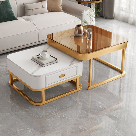 フレームスクエアコーヒーテーブルセットグラムネスティングコーヒーテーブルセット