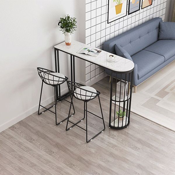 White Marble Bar Dining Table Glam Double Pedestal Bar Height Table Clearhalo 'Bar Furniture' 'Bar Tables' 'bar_tables' 'furn' 'furn_bar_tables' 'Furniture' 'Kitchen & Dining Furniture' 1200x1200_b96cd7a1-ee1d-4fb2-a3bf-f6f6efa52898