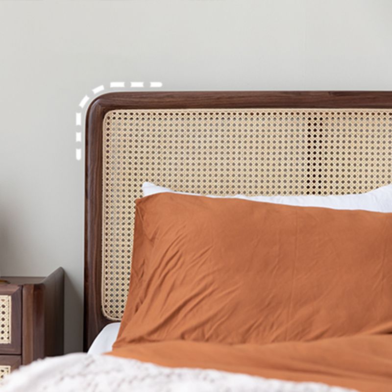 Letto standard in legno massiccio letto rettangolare tropicale con testiera