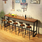 Rechteckiger Bar-Esstisch aus Holz. Moderner Bartisch mit Bockgestell in Schwarz
