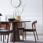 Contemporary Round Dining Room Table Brown Pine Wood Pedestal Table