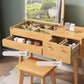 Scandinavian 3-Drawer Solid Wood Flip-top Dressing Vanity Make-up Table Clearhalo 'Bedroom Furniture' 'furn' 'furn_makeup_vanities' 'Furniture' 'Makeup Vanities' 'makeup_vanities' 1200x1200_b96ea95f-1935-4202-97d4-a5473e51bada