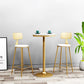 Gold Base Bar Table White Stone Fixed Pub Height Dining Table Clearhalo 'Bar Furniture' 'Bar Tables' 'bar_tables' 'furn' 'furn_bar_tables' 'Furniture' 'Kitchen & Dining Furniture' 1200x1200_b96ed7b8-1632-4158-87fb-671cbe40991a