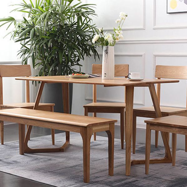 Rectangle White Oak Solid Wood Table Modern Dining Table Double Pedestal for Restaurant Clearhalo ' dining_table' 'Dining Tables & Seating' 'Dining Tables' 'furn' 'furn_dining_table' 'Furniture' 'furniture_dining_table' 'Kitchen & Dining Furniture' 'kitchen&dining_furn' 'kitchen' 'kitchen_dining_table' 1200x1200_b96f2614-7113-4c97-ab58-1090d04b0ab0