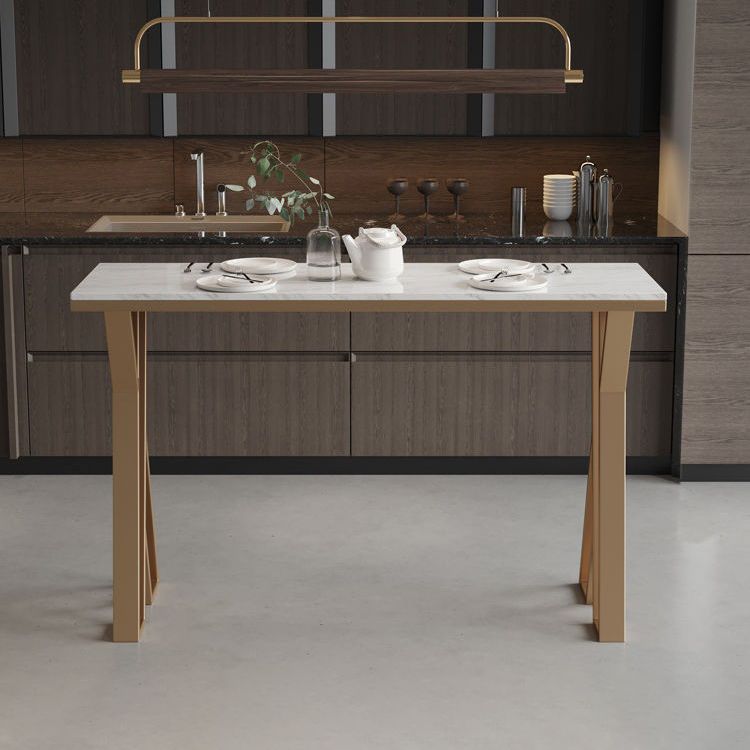Rectangle Metal Base Bar Table Glam Sintered Stone Top Bistro Bar Table Clearhalo 'Bar Furniture' 'Bar Tables' 'bar_tables' 'furn' 'furn_bar_tables' 'Furniture' 'Kitchen & Dining Furniture' 1200x1200_b96f845c-fa28-499b-ba1a-498fa4b61d2a
