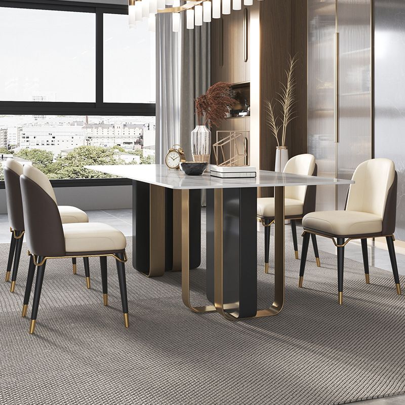 Luxury Sintered Stone Top Dining Table Rectangle Indoor Table with Double Pedestal Clearhalo 'Dining Tables & Seating' 'Dining Tables' 'dining_table' 'furn' 'furn_dining_table' 'Furniture' 'furniture_dining_table' 'Kitchen & Dining Furniture' 'kitchen' 'kitchen_dining_table' 1200x1200_b96f871d-5c18-49ac-8c9f-3e9e84cfe05e
