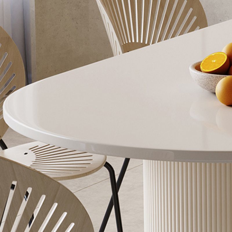 Modern White Dining Table Stone Dining Table for Kitchen Use Clearhalo 'Dining Tables & Seating' 'Dining Tables' 'dining_table' 'furn' 'furn_dining_table' 'Furniture' 'Kitchen & Dining Furniture' 1200x1200_b97016ee-58c9-461e-b6dd-87503e49fe33