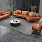 Mid-Century Modern Square Arm Sectional Sofa 34.65"H Cushion Back Sofa, Orange Clearhalo 'furn' 'furn_sectionals' 'Furniture' 'furniture_sectionals' 'Living Room Furniture' 'Sectionals' 1200x1200_b9704507-1ae5-4224-bb40-4bcce83f8d7f