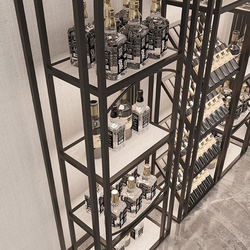 棚付きのメタルフロアワインボトル＆ガラスラック工業用ワインラック