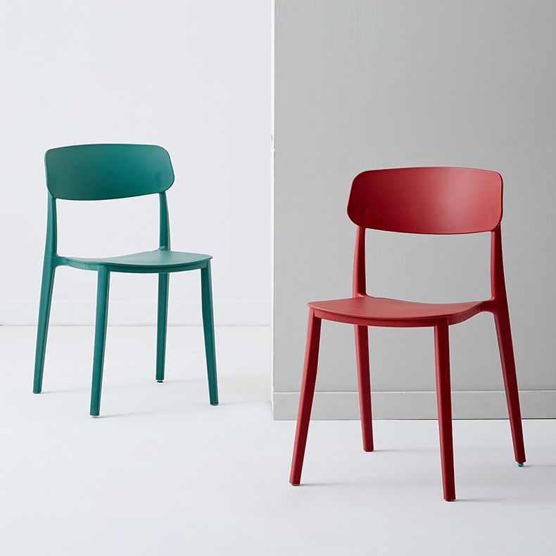 Scandinavian Plastic Restaurant Side Chair Candy Colors Open Back Dining Chair Clearhalo ' kitchen&dining_furn' 'Dining Chairs' 'Dining Tables & Seating' 'dining_chair' 'furn' 'furn_dining_chair' 'Furniture' 'furniture_dining_chair' 'Kitchen & Dining Furniture' 'kitchen' 1200x1200_b97134be-666e-482b-89a4-d604bb9902a7