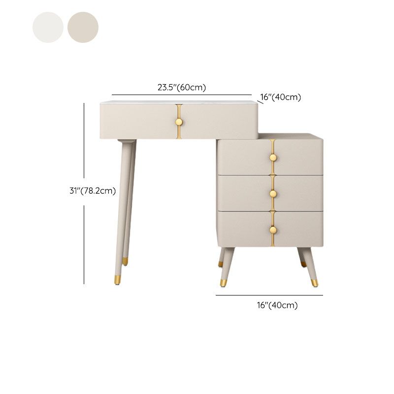 4 cassetti Vanity Set con tavolo da toeletta in pietra glam di feci