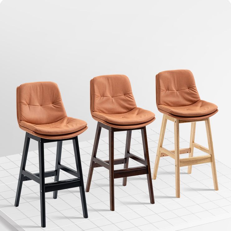 Moderne rubberwood voetsteun barkruk lage rug restaurant ontlasting