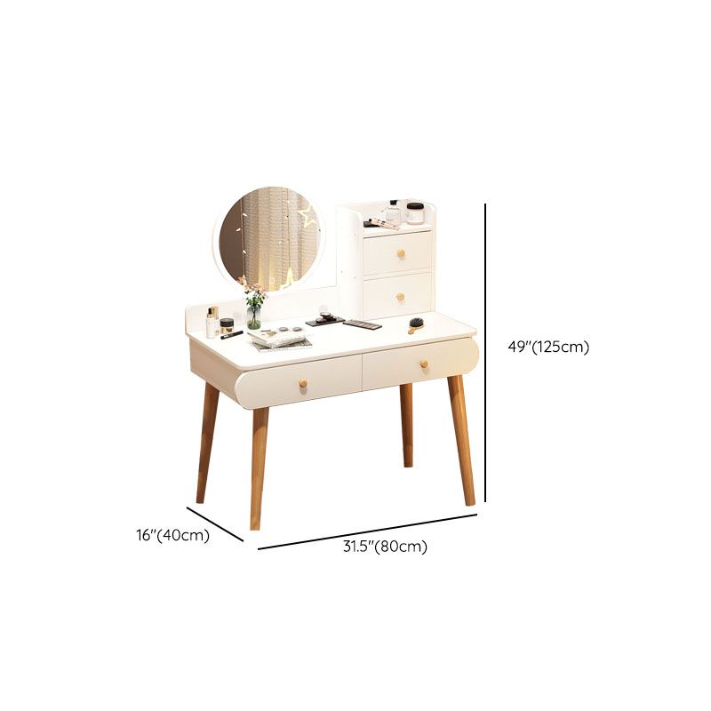 Contemporary White Vanity Dressing Table with Mirror in Solid Wood Clearhalo 'Bedroom Furniture' 'furn' 'furn_makeup_vanities' 'Furniture' 'Makeup Vanities' 'makeup_vanities' 1200x1200_b9753c0f-5baf-4492-951d-567014214b05