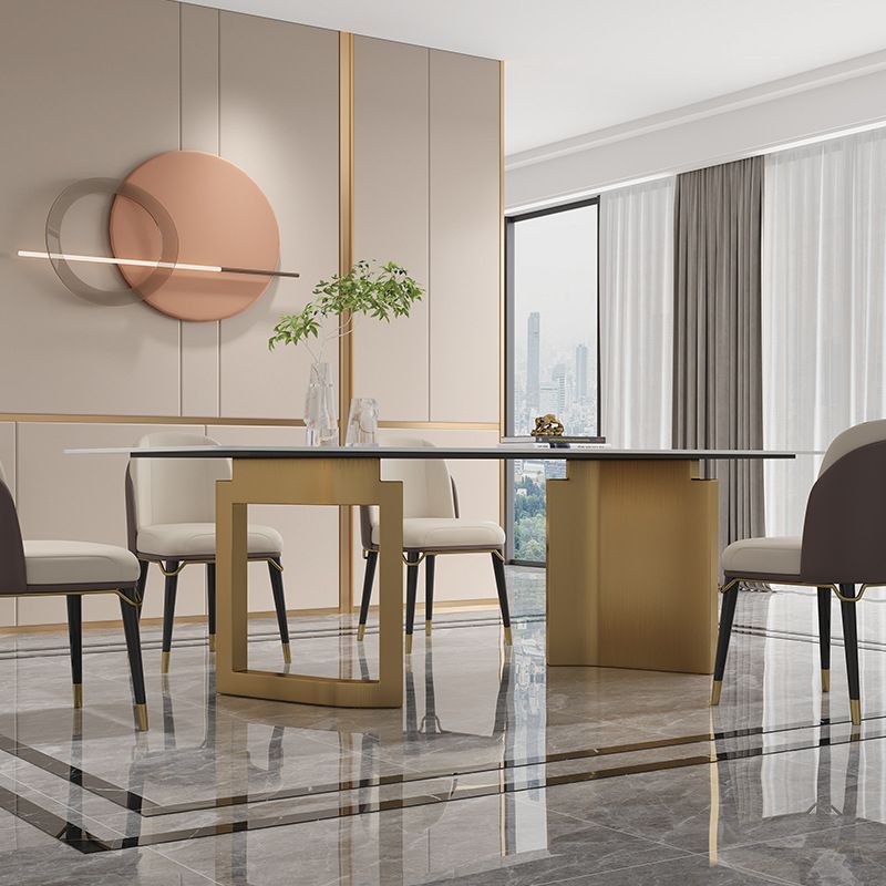 Luxe eettafelset van gesinterd steen, rechthoekig, 1/4/5/6-delig, eettafelset