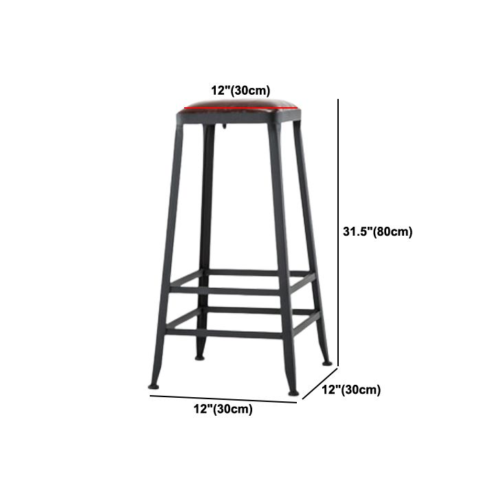 Tabouret de bar en cuir PU de style de style industriel avec des jambes en métal pour restaurant