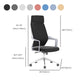 Chaise de bureau moderne en maille/cuir, chaise de conférence à dossier haut avec roulettes