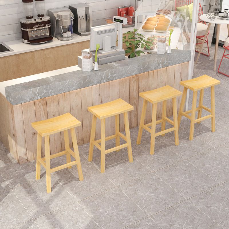 Coffee Shop Simple Wood Barstool Indoor Wood 4 Legs Bar Stool with Pedal Clearhalo 'Bar Furniture' 'Bar Stools' 'bar_stools' 'furn' 'furn_bar_stools' 'Furniture' 'Kitchen & Dining Furniture' 1200x1200_b9768f67-0f5c-4f2b-a0a7-4bb11b4eee9e