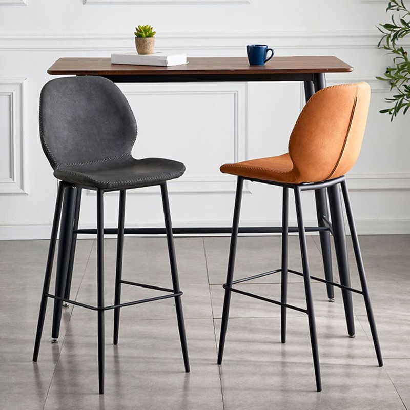Modern Style Iron Bar Stool with Footrest Low Back Simple Bar Stool Clearhalo 'Bar Furniture' 'Bar Stools' 'bar_stools' 'furn' 'furn_bar_stools' 'furniture_bar_stools' 'Kitchen & Dining Furniture' 'kitchen&dining_furn' 'kitchen' 'kitchen_furn' Furniture' 1200x1200_b977d3bb-0942-4420-8260-c6aa83a5560b