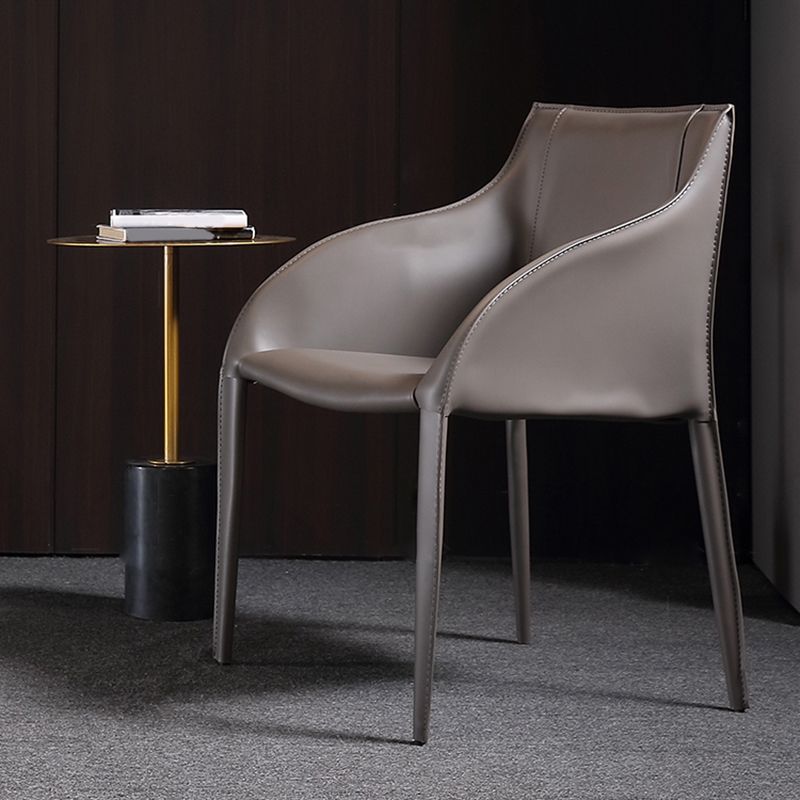 Faux Leather Dining Chairs Modern Dining Arm Chair for Kitchen Clearhalo 'Dining Chairs' 'Dining Tables & Seating' 'dining_chair' 'furn' 'furn_dining_chair' 'Furniture' 'Kitchen & Dining Furniture' 1200x1200_b9795038-79fa-428e-9752-3beb048c350e