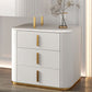 White Vanity Straight Feet Desk Stone Top Dressing Table Stool Set
