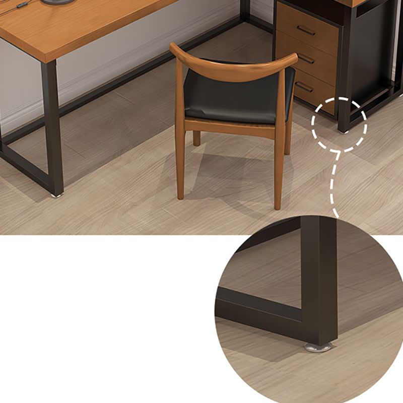 Contemporary Style Iron Office Desk L-Shape Writing Desk for Office Clearhalo 'furn' 'furn_office_desk' 'Furniture' 'Office Desks' 'Office Furniture' 'office_desk' 1200x1200_b979fd64-823f-4086-b186-3a441536be91