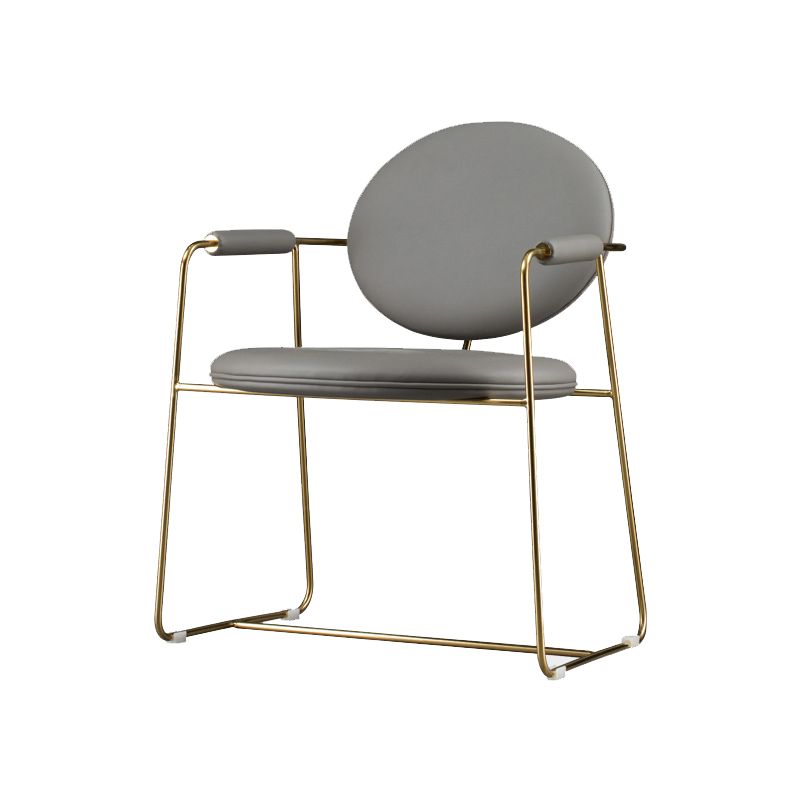 Glam Arm Chair Leather Open Back Dining Chair for Dining Room Clearhalo 'Dining Chairs' 'Dining Tables & Seating' 'dining_chair' 'furn' 'furn_dining_chair' 'Furniture' 'Kitchen & Dining Furniture' 1200x1200_b97b6a03-46b5-42de-bf6b-cdd1534696b7