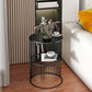 Modern Style Round Slate Table Plate Metal Frame Base Coffee Table