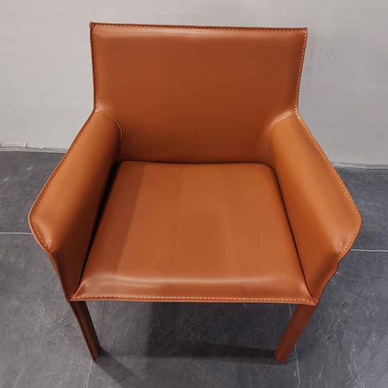 Upholstered Dining Room Chair Modern Style Faux Leather Arm Chair Clearhalo 'Dining Chairs' 'Dining Tables & Seating' 'dining_chair' 'furn' 'furn_dining_chair' 'Furniture' 'Kitchen & Dining Furniture' 1200x1200_b97f27c7-895b-4dbe-97c7-4b396623bd9a