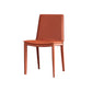 Contemporary Leather Dining Chair Armless Metal Side Chair for Home Use