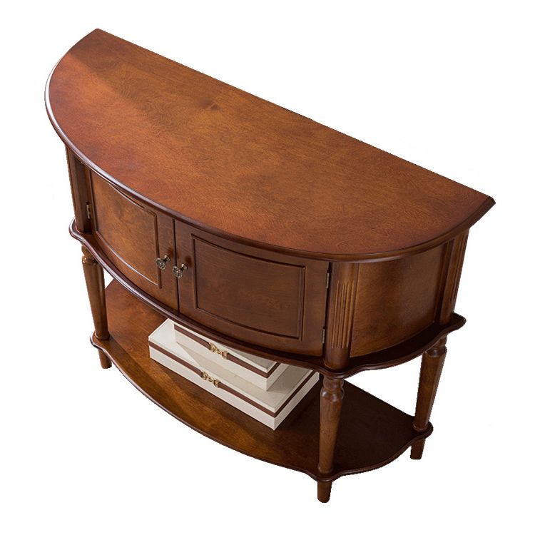 Tavolo di accento di legno vittoriano Mezza luna Console Table per Hall