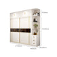 White Wardrobe Closet Engineered Wood Wardrobe Armoire with Garment Rod