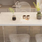 Contemporary Dining Table White Rectangle Solid Wood Dinner Table