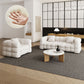 Tuxedo Arm Sofa Sewn Pillow Back Modern Seating in White for Apartment