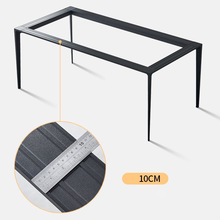Contemporary Rectangle Shape White Dining Set Sintered Stone Standard Dining Set for Kitchen Clearhalo 'Dining Room Sets' 'Dining Tables & Seating' 'dining_room_set' 'furn' 'furn_dining_room_set' 'Furniture' 'furniture_dining_room_set' 'Kitchen & Dining Furniture' 'kitchen&dining_furn' 'kitchen' 1200x1200_b983c763-1562-4f62-8049-122b0495f4da