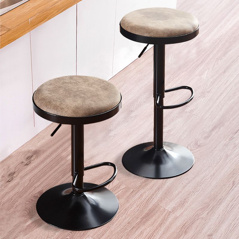 Barhocker aus Kunstleder, höhenverstellbare Barhocker mit Fußstütze