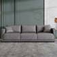 Contemporary Faux Leather Sofa with 3 Pillows Back for 3 People