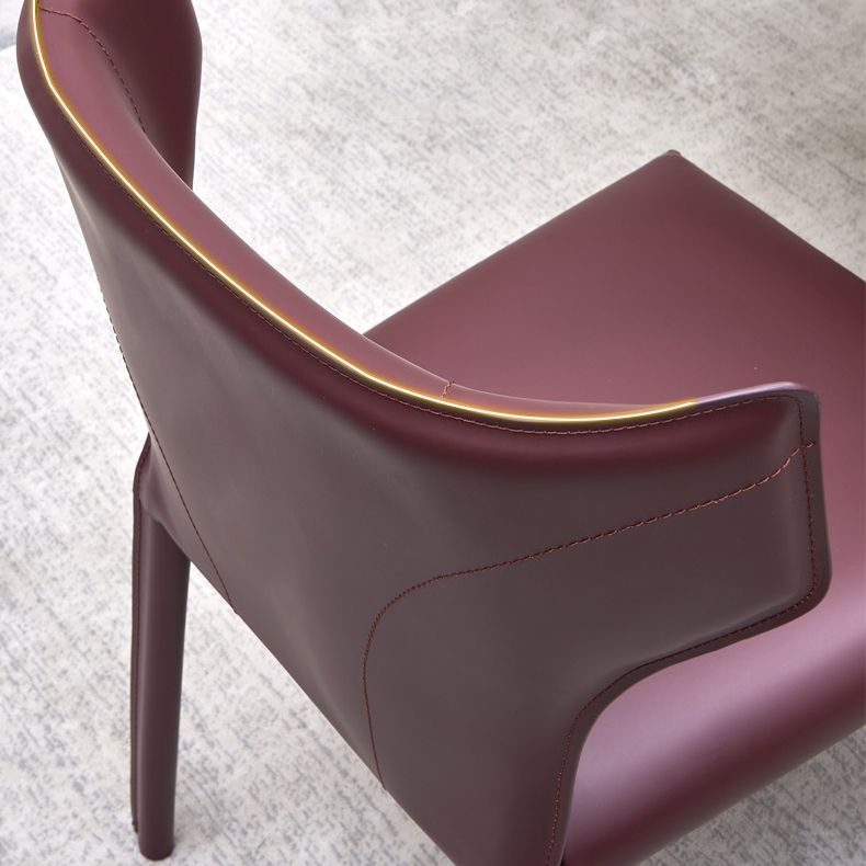 Sedia laterale di Wingback Fuce sedie da pranzo senza bracciole in pelle per la casa