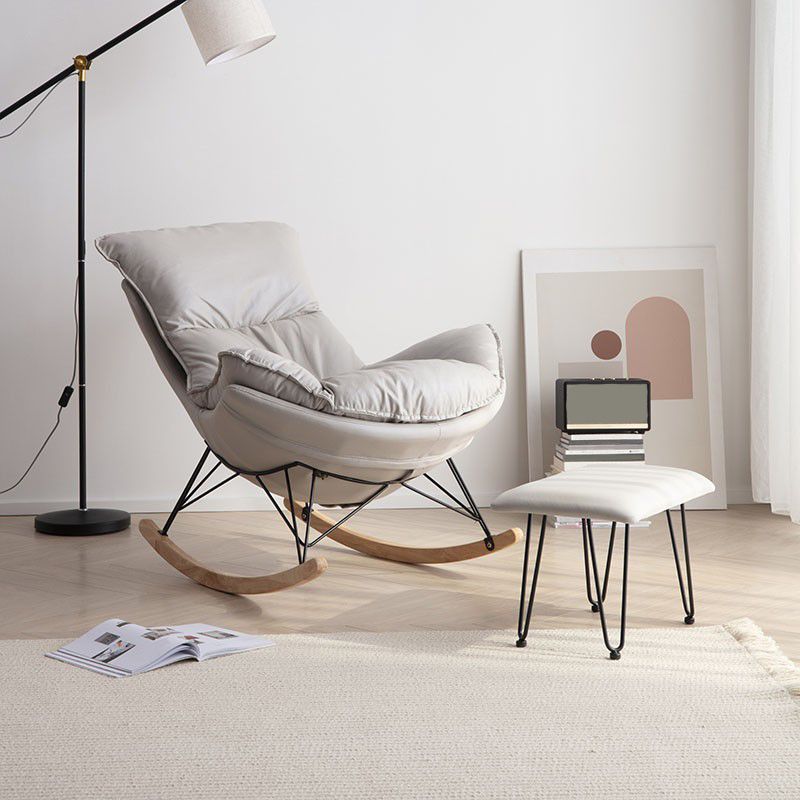 Contemporary Style Nursery Sofa Rocking Chair Indoor Rocking Chair with Ottoman