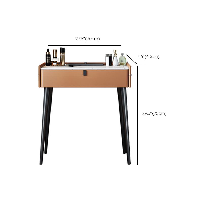 Modern 29.52 " H Slate Top Makeup Table with Drawers Vanity Stool
