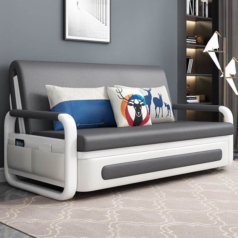 Square Arms Convertible Sofas Faux Leather Foldable Sleeper Sofa Clearhalo 'furn' 'furn_futons' 'Furniture' 'Futons & Daybeds' 'Futons' 'Living Room Furniture' 1200x1200_b988adea-da6e-4128-92db-7fb1a6efe032