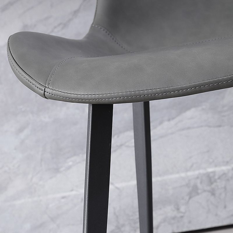 Modern Leather Curved Dining Chair Matte Finish Parsons Chair for Brasserie Clearhalo ' kitchen&dining_furn' 'Dining Chairs' 'Dining Tables & Seating' 'dining_chair' 'furn' 'furn_dining_chair' 'Furniture' 'furniture_dining_chair' 'Kitchen & Dining Furniture' 'kitchen' 1200x1200_b9890e79-768f-4a96-a835-7ade627c7af5