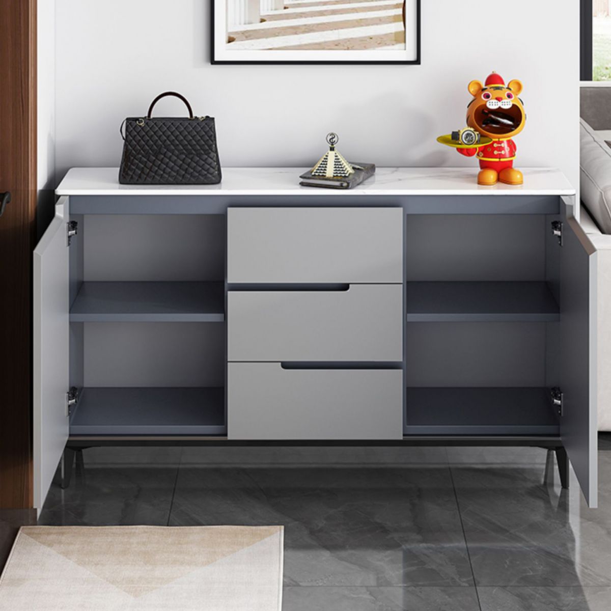 Kunstmatige houten woonkamer bijboordkast moderne credenza met opslag en lade