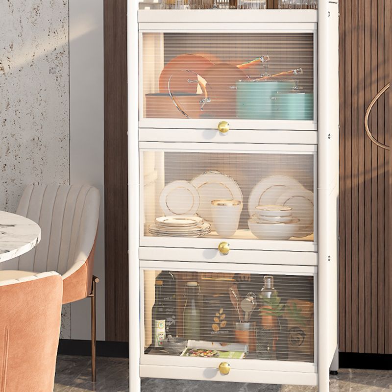 Dining Room Minimalism Buffet Server Glass Doors Metal Frame Dining Server Clearhalo 'buffet_sideboard' 'Buffets & Sideboards' 'furn' 'furn_buffet_sideboard' 'Furniture' 'Kitchen & Dining Furniture' 1200x1200_b989a176-9908-4b8d-a06c-fc8569f13885